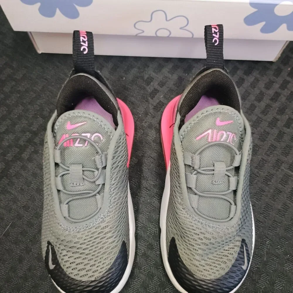 Nike Air Max 270 Smoke gray/pink Sneakers Shoes (Toddler Size 8C) #DD1646-031